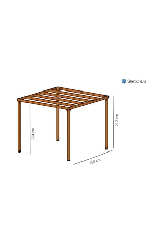 Ahşap Smart Pergole Tente Çardak 250x250 Cm