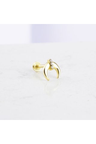 Glorria Altın Hilal Tragus Piercing Altın