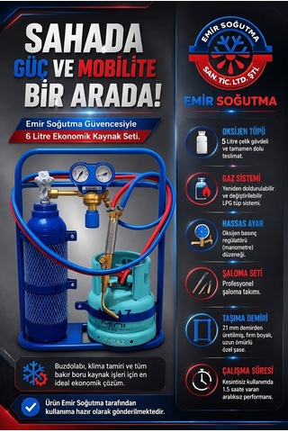 Kasweld Oksijen Kaynak Seti 6 Litre Ekonomik Model Komple