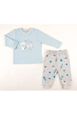 Motherlove %100 Organik Bebek Pijama Takımı 3 - 36 Ay Mavi