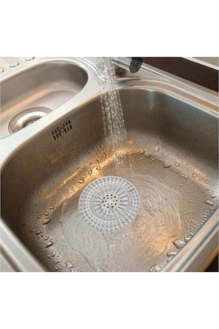 Mainshop Yuvarlak Silikon Lavabo Ve Küvet Süzgeci, Lavabo Tıkacı Beyaz Renk 1 Adet M-140 Çok Renkli