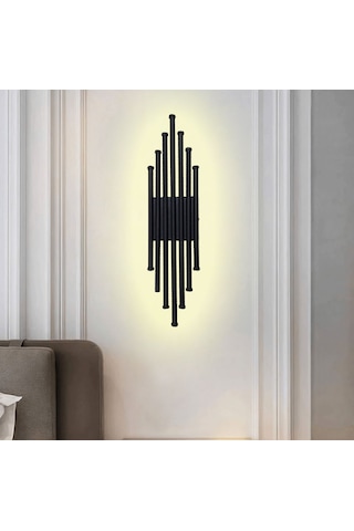 Mimarled Yedili Çubuk Led Aplik Aydınlatma 60 Cm Gün Işığı Siyah