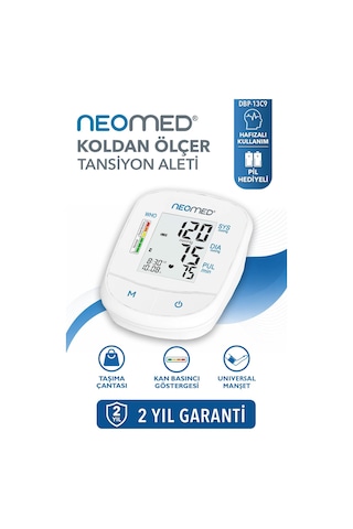 Neomed Dbp-13c9 Pratik Hafızalı Üst Koldan Dijital Tam Otomatik Tansiyon Aleti