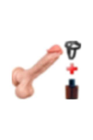 Lilitu Shop Belden Bağlamalı Yeni Nesil Çift Katmanlı 23 CM Realistik Dildo Penis