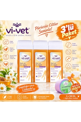 Vi-vet Roll-on Naturel Sir Ağda 100 Ml X 3 Adet