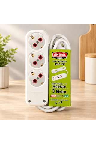 Düz 3 M Priz Düz 3 M Priz Standart