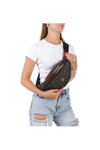 Newish Polo Kadın Desenli Mekanizmalı Cüzdan Ve Çapraz Omuz Askılı Bel Ve Omuz Çantası New345- Kahve - Kahve