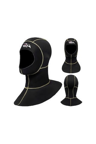 Kosona 3mm Kalın Neopren Dalış Şapka: Kışın Isı Sağlar, Su Altı Sporları İçin Esnek Ve Isı Tutucu - Sarı Çizgili M Boyu