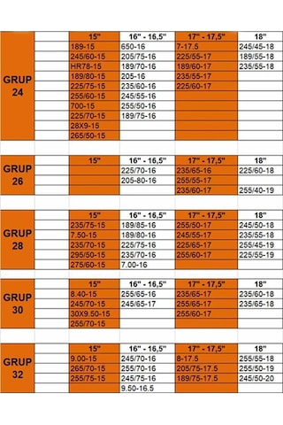 255-55-17 Ebatlarına Uyumlu 4x4 Karmatik Kar Patinaj Zinciri Space