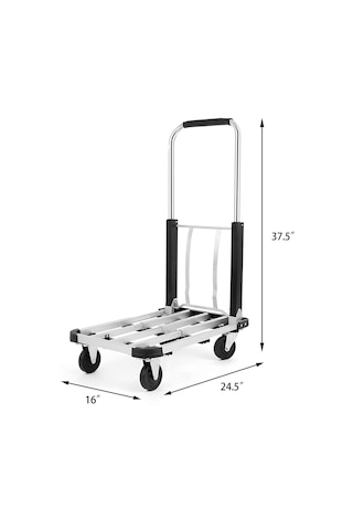 Balatlı 150 KG Katlanabilir Portatif Paket Ve Yük Taşıma Arabası
