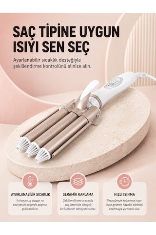 Her Saç Tipine Uygun, Hızlı Isınan Bukle Yapıcı Evde Kuaför Kalitesinde Sonuç Yeni Nesil - Lisinya Çok Renkli