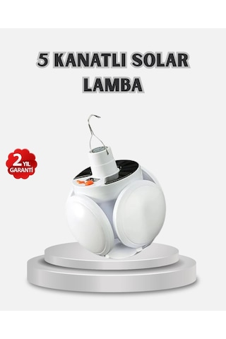 Güneş Enerjili Usb Şarjlı Led Kamp Lambası 5 Farklı Işık Modlu, Askılı Tasarım