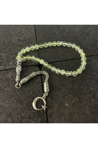 Sertifikalı Prehnit 6mm 33lük Doğal Taş Tesbih