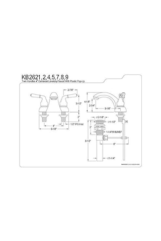 Brass Kb2628 Napoli 4 İnç Centerset Lavabo Bataryası, Fırçalanmış Nikel