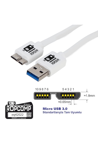 Usb Micro-b Superspeed Data Kablosu Usb 3.0 100cm