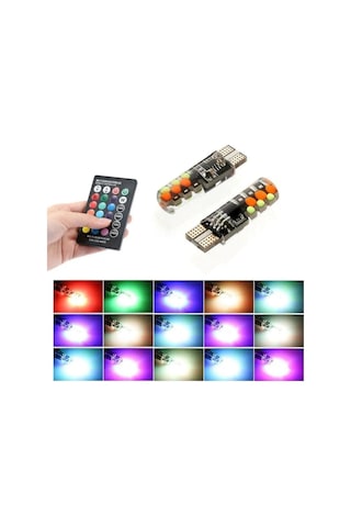 10 Adet Park Ampulü Rgb T10 Park Ampulü Renk Değiştiren Kumandalı