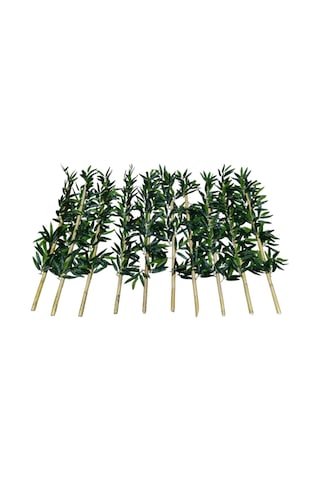 Yapay Çiçek 100 Cm 10 Adet Bambu Çubuk Islak Doku Yeşil