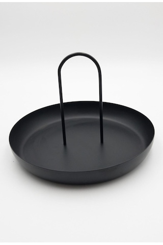 Siyah Metal Dekoratif Tabak & Kase, Anahtarlık, Makyaj Organizeri, Banyo Düzenleyici, Çerezlik 24x16 Siyah