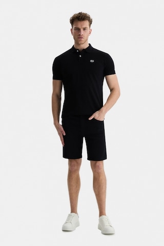 Ucla Lakes Siyah Polo Yaka Nakışlı Standard Fit Erkek Tshirt Siyah