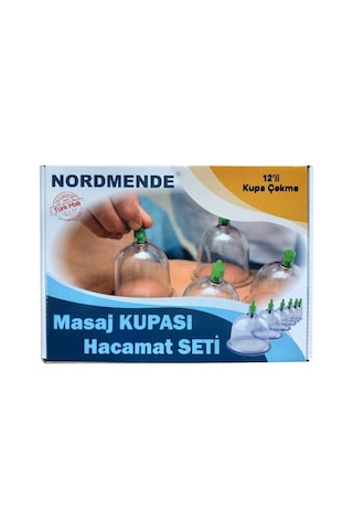Sağlık Ürünü Terapi Gereci Bacak Masajı Profesyonel Vakumlu Hacamat Masaj Kupası 12'li Set