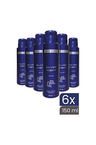Free Love Silver Night Erkek Deodorant 6 x 150 ML