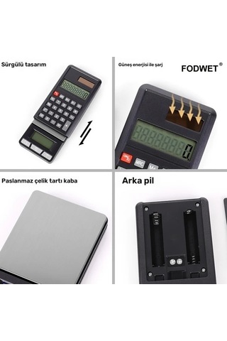 Fastbuy Wangxi Siyah Kapaklı Fodwat 200g Hassas Dijital Mutfak Terazisi Pil İle Çalışır Siyah
