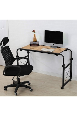 Sekizincicaddedizayn Genişlik Ve Yükseklik Ayarlı Çalışma Masası - Çam (Tekerli) Ceviz