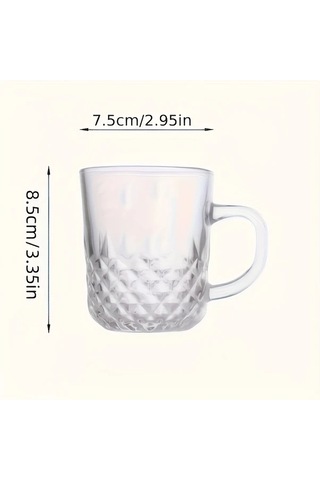 Willowhaven 6 Parça Elmas Desenli Cam Bardak - Sıcak Soğuk İçecekler İçin Çok Amaçlı