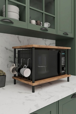 Çok Amaçlı Mikrodalga Dolabı Atlantik Çam Tezgah Üstü Düzenleyici, Raflı Fırın Standı 2 Atlantik Çam