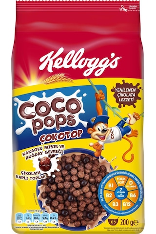 Ülker Kellogg's Coco Pops Topları Çikolatalı Mısır Gevreği 200 G