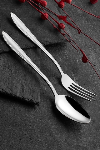 Avcı Hürrem 60 Parça Çatal Kaşık Takımı 18-10 Paslanmaz Çelik Gümüş