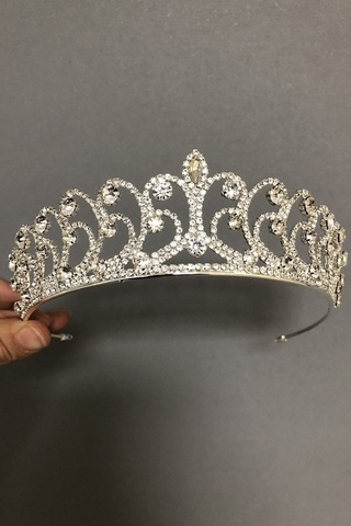 FdayAksesuar Kadın Desenli Gümüş Gelin Tacı FRDY31458