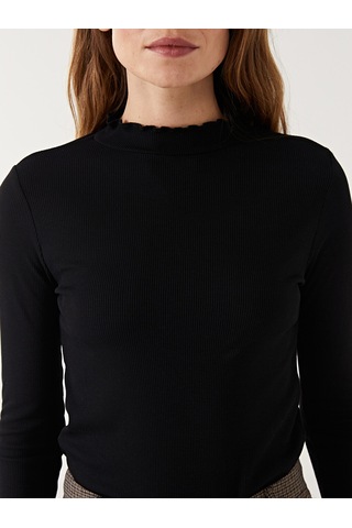 Lcw Modest Siyah Dik Yaka Kadın Fitilli Body