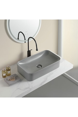 Ey-4730mg Mat Gri Tezgah Üstü Lavabo