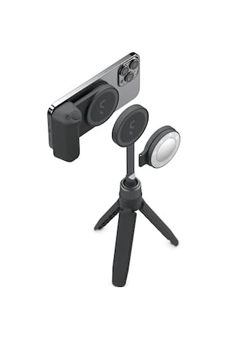 Snapgrip Creator Kit - Snapgrip, Snaplight, Snappod Ve Taşıma Çantası İçerir - Manyetik Montaj Her Telefona Takılır - Kablosuz Deklanşör Düğmeli Mobil Batarya Tutucusu - Gece Yarısı