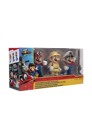 Süper Mario Odyssey 3'lü Paket Aksiyon Figürleri - Kaptan Mario, Explorer Mario Ve Mario İle Cappy