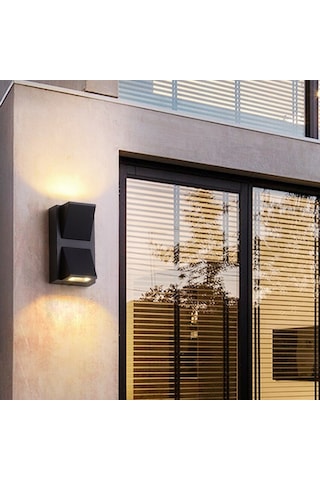 Rodos İç ve Dış Mekan Modern Dekoratif Led Aplik 7 Watt Gün Işığı Siyah