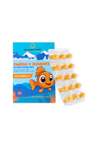 Norwegian Health Omega 3 60 Kapsül + Kids Omega-3 Gummies 30 Çiğnenenbilir Jel Form