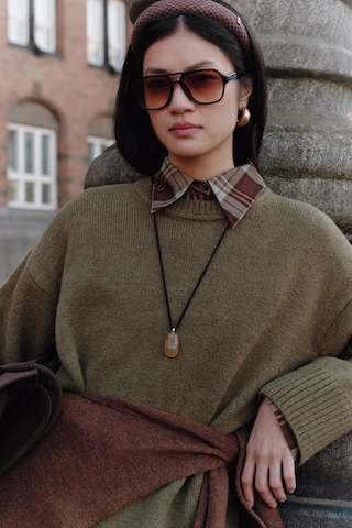 Chunky Oversıze Kazak Koyu Yeşil Koyu Yeşil