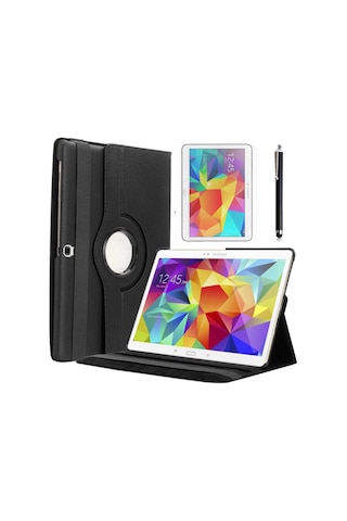 Nourthkiingdom Galaxy Tab 4 10.1 T530 Uyumlu Dönebilen Standlı Kılıf-siyah Tablet Kılıfı