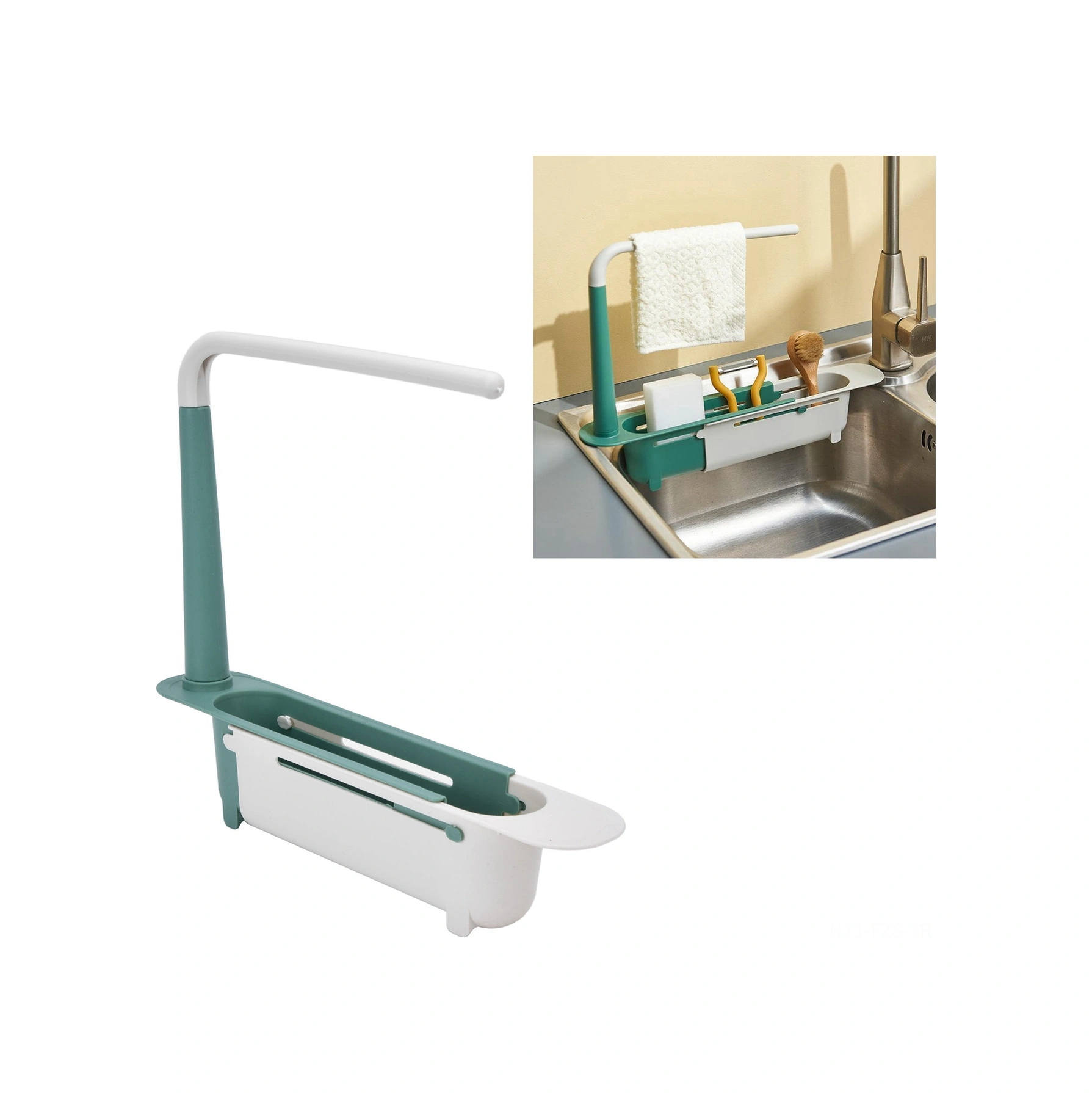 Fosenze Havuz Genişletilebilir Depolama Rafı - Su Akışlı Tencere Torbası, Filtre Sulama Kanalı, Bulaşık Bezi Tutucu, Mutfak Çekmeli Organizer, Pp Malzeme Renk Rastgele Yeşil