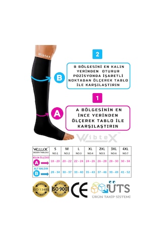 Wibtex Unisex Çift Diz Altı Varis Çorabı