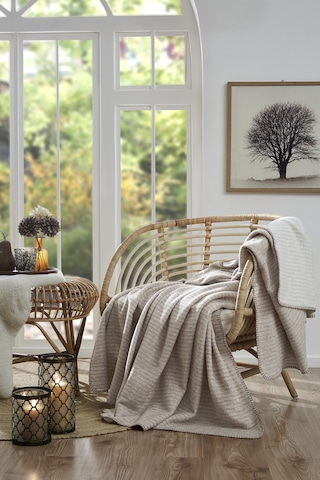 Özdilek Floretta Dolce Çift Kişilik Pamuklu Battaniye 180x220 Cm Kahve