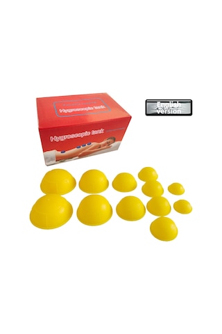 Yuntech01 12'li Silikon Vakum Topu Seti - Sağlık Masajı İçin Esnek Emme Özelliği, Dayanıklı Ve Taşınabilir Tasarım Çok Renkli