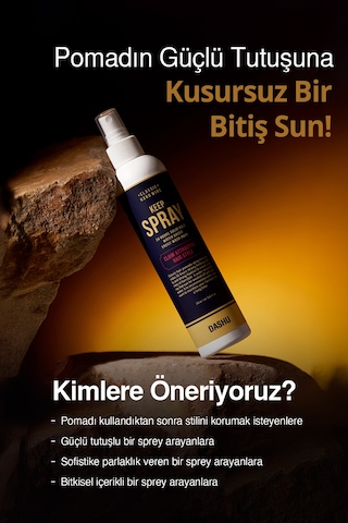 Pomad Etkisini Artıran Uzun Süre Etkili Saç Sabitleyici Sprey Dashu Classic Hard Wire Keep Spray