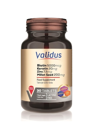 Validus Biotin Keratin Zinc 30 Tablet