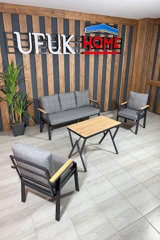 Ard & Garden Kavacık 3+1+1+masa Bahçe Mobilyası, Balkon Çay Seti, Bahçe Koltuk Takımı Gri