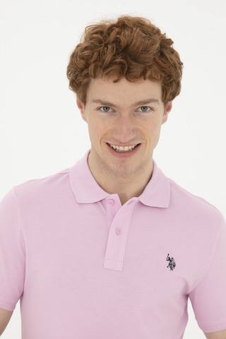 U.S. Polo Assn. Erkek Slim Fit Polo Yaka Pembe Basic Tişört 50279573-VR041