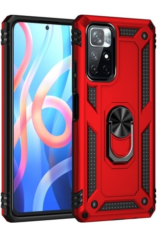 Smcase Xiaomi Redmi 10 2022 Kılıf Vega Yüzüklü Tank Silikon