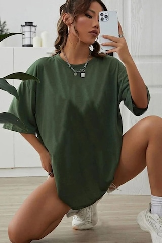 Unisex Design X İmza Baskılı T-shirt Yeşil